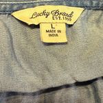 Lucky Brand  Chambray Blue Denim Dress Lace Up Short Sleeve V-Neck Large Photo 7