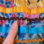 Vintage Lotus Tiered Ribbon Maxi Skirt Floral Boho Festival Peasant Patchwork Pink Size L Photo 11