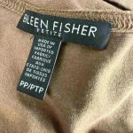 Eileen Fisher  Mini Long Sleeve Dress Petite Brown Neutral Buttery Soft Organic Photo 3
