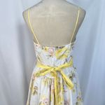 Vintage‎ LULY K New York Floral Sun Dress Pastel Yellow Garden Party Women Large White Photo 4