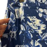 Loft Pull On Wide Leg Corfu Weekend Linen Blend Blue Floral Flowy Pants L 760946 Photo 6