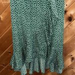Green white dot Bohemia ruffle wrap maxi dress Size M Photo 4