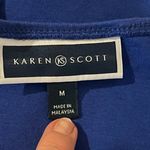 Karen Scott  Electric Blue‎ Short Sleeve Cotton Short Sleeve Shirt Women’s Medium Photo 2