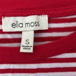 Ella Moss  Red White Striped Crew Neck Tee Shirt small Photo 2
