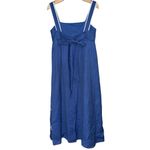 Sézane Sezane NWT Women’s Size 6 Blue Ecru Embroidered Sylvette Tie Back Midi Dress Photo 6