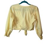 Abercrombie & Fitch A&F Yellow Long Sleeve Tie Front Cropped Blouse Photo 1