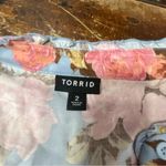 Torrid ‎ Maxi Stretch Challis Pintuck Tiered Dress Blue Pink Floral Size 2 2X Photo 7