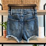 Good American Bombshell Denim Jean Shorts Distressed Highrise Raw Hem Size 00/24 Photo 5