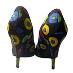 Stuart Weitzman Colorful Polka Dot printed silk heels 7B/M Vintage Photo 1