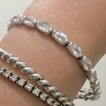 Sterling Silver Vintage FAS 925 Stamped CZ Cubic Zirconia Tennis Bracelet Photo 3