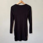 Guess  Los Angeles Women's Small Long Sleeve Ribbed Bodycon Black Mini Dress Y2K Photo 10