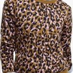 J.Crew  Leopard Print Crewneck Sweater in Mod Leopard Bronzed Moss Pink Wool Photo 0