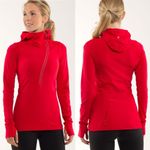 Lululemon Run For It Pullover Sz 6 Red Hooded Long Sleeve Quarter Zip Photo 1