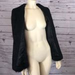 Boutique REVERSIBLE BLACK HOBO FAUX FUR COAT size medium Photo 8