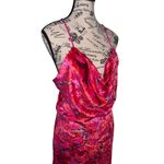 Boohoo  Pink Devore‎ Velvet Floral Cowl Neck Maxi Dress Size 4 Y2K Wedding EUC Photo 3