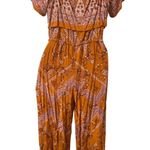 Orange Floral Print Romper Size M Photo 1