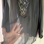 Dressbarn Collection Sheer Black Beaded Tunic Womens Large Boho Party Whimsigoth Photo 1