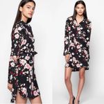Equipment  Femme Black&Pink Floral Clea Silk Button Front Shirt Dress Sz.M Photo 2