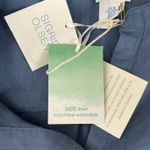 Sigrid Olsen  Shirt Womens Medium Blue‎ Linen Tunic Classic Lagenlook Minimalist Photo 7