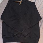 SKIMS BOYFRIEND FLEECE CREW NECK PULLOVER 'ONYX' Photo 1