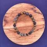 Handmade  Jasper Tigers Eye Lava Rock Beaded Bracelet with Earthy Tones Photo 0