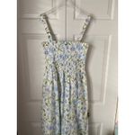 Hill House L Anjuli Cotton Poplin Nap Dress Peony Bouquet Print Smocked Midi White Size L Photo 4