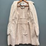 Boston Proper  Faux Suede Shearling Coat Floral Print S Photo 10