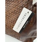 *New Oak Leathers Handbag Purse Brown Weaved Leather Satchel Shoulder Bag Photo 5
