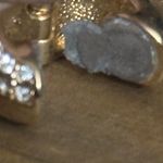 Vintage Paved Magnetic Clip On Hoop Earrings Gold Photo 3