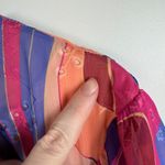 Nicole Miller  Womens Abstract Blouse Sz 3X‎ Colorful Retro V-Neck Puff Sleeve Photo 3