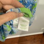 Lilly Pulitzer Elsa Silk Top Size M | Limeade Biggest Fan Blue Green Coral Reef Photo 3