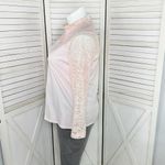 Bedford Fair Lace Sleeve Mock Neck Shirt Pink Large Tee Coquette Victorian Soft Photo 1