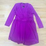 EXPRESS NWT XL Draped V-Neck Strong Shoulder Mini Dress Photo 2