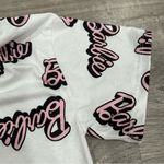 Barbie Pink Crop Top Tee Shirt 100% Cotton Raw Hem Junior Women's New White Size XS Photo 5