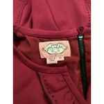 Phoebe Couture  A line Burgandy stitch detail short sleeve mini swing dress sz 10 Photo 9