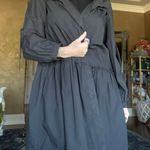 Trench Coat Button Up Cardigan Great Condition Black Large Photo 1