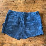 Lucky Brand blue camo 4/29 denim raw hem cutoff shorts Photo 1