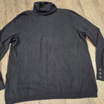 Talbots  Ribbed Stretch Solid Black Turtleneck Sweater Pullover Thin Size XL Photo 0