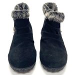 Khombu  Bonnie Black Suede Leather Faux Fur Ankle Boots Women's Size 6 Photo 1