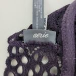 Aerie Women's Bra XS Purple Bralette Lace Crochet Eyelet Halter Racerback Photo 3