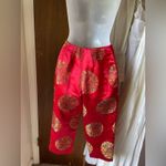 Y2K Chinese medallion Capri pants Red Size XS Photo 2