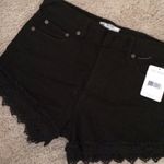Free People Black Denim Lace Shorts Photo 1