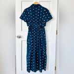 Old Navy Polka Dot Cut Midi Out Shirt Dress Navy Blue White Size S Photo 4
