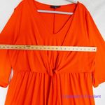 Eloquii New!  orange red tie‎ front V neck bell sleeve dress, size 20 Photo 6