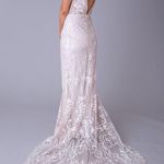 Made with Love Riley Plunge Neck Sleeveless Sheath Wedding Gown White Size 8 Photo 5