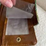 Vintage 60s Carpet Jacquard Fabric Textured Trifold Wallet Turquoise Pea Green 8 Blue Photo 8