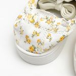 Madden Girl  Marisa White Floral Lace Up Fashion Tennis Shoes, Size 10 Photo 8
