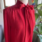Vintage Brownstone Studio Long Sleeve Red and Black polka dot Polyester Blouse. Size M Photo 1