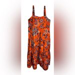 RHODE x Target Leafy Floral Print Tiered Midi Dress Orange Womens XXL Photo 3