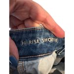 American Eagle  Blue Distressed Ripped Hi-Rise Shortie Cuffed Shorts Women Sz 0 Photo 11